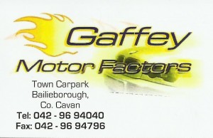 Gaffey Motor Factors Business Card